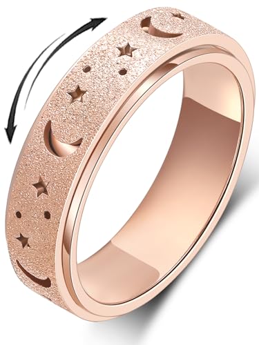 Bague anti-anxiété en acier inoxydable taille 7 UK pour femme et homme