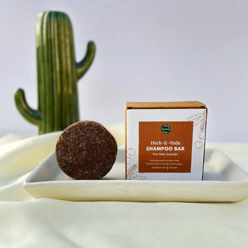 Image of Shunyam Herb A Veda Shampoo Bar with Amla, Shikakai, Reetha & Bhringraj | For Hair Growth | For All Hair Types | Sulphate & Paraben Free | Herbal & Natural Hair Care | 70g