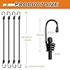 BEXSLE Bungee Cords with Hooks, Heavy Duty Outdoor Elastic Bungee Straps，No Odour Industrial Grade Bungee Rope for Securing Tarps, Luggage, Tents, Bikes or Garden Tidying 24inch 4Pcs (Black) #4