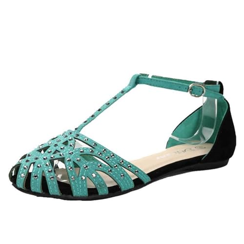 Womens Sandals Women's flat toe sandals for students, fashionable and soft-soled outdoor shoes