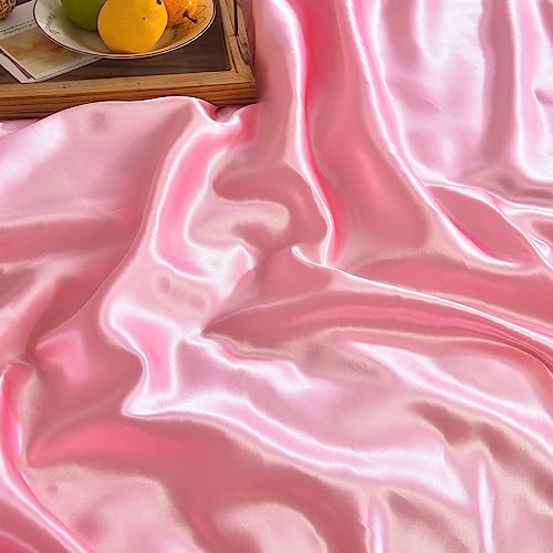 Parure de lit complète en satin de soie rose layette linge de lit 6 pièces