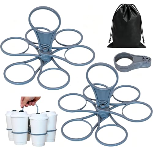 3 Pcs Drinks Carrier Convenient Cup Holder for Multiple Beverages Sturdy Drinks Holder with Storage Pouch for Outdoor Gatherings Portable Cup Carrier with Durable Construction