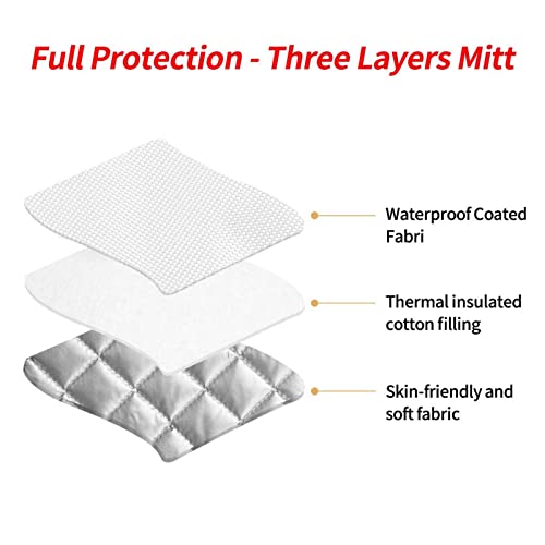 Flamingo And Pineapple Heat And Slip Resistant Oven Mitts Set,Multi-Function Kitchen Pot Holders For Kitchen (3Pcs) #TOP3