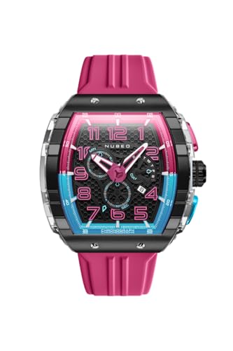 Image of Nubeo Men's 49mm Magellan Retrograde Chronograph Watch with Rubber Strap NB-6088