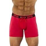 UFM Men’s Viscose Boxer Brief w/Patented Adj. Support Pouch Regular Red 35-38