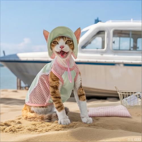 Traje de verano transpirable con protección UV completa para Sphynx y Devon Rex 5