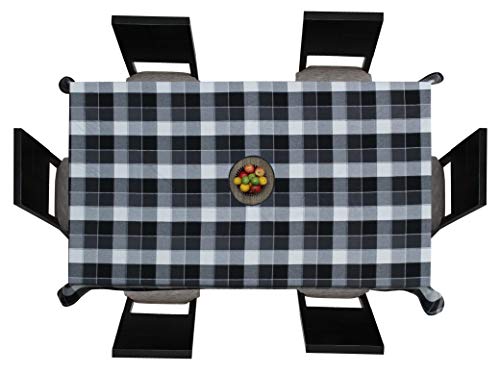 Image of AIRWILL Branded, 100% Cotton Yarn-Dyed Multicolor Checks with 6 /8 Seater Tablecloth, Sized 140cm Width and 180cm Length, Pack of 1 piece