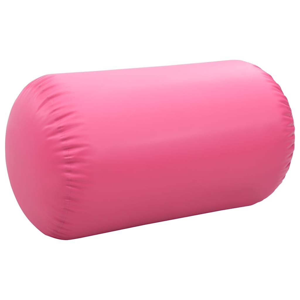 Aufblasbare Gymnastik-Rolle mit Pumpe 100x PVC Blau, rutschfest, stoßdämpfend, für Yoga Pilates Fitness Training Zuhause Studio Outdoor, inklusive Reparaturtasche