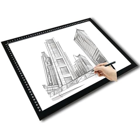YUHANG A4,A3,A2,A1,A0,Light Box for Drawing,Light Board,LED Eye Protection Lamp, Stepless Dimming,8mm Ultra Thin,Used for Drawing,Sketching,Animation,Diamond Embroider (A2) Cover