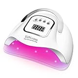 BEENLE Lámpara de uñas LED UV mejorada, 280W secador de uñas rápido con 66 perlas LED, secador de uñas portátil de mango | 4 ajustes de temporizador | Sensor automático infrarrojo | Luz roja