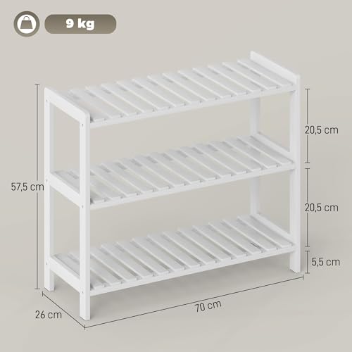 Meuble à chaussures blanc pour l'entrée et le salon chaleureux