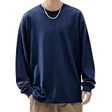 メンズトレーナー 綿100% トップス 無地 インナーシャツ 吸汗性 抗菌防臭 シンプル 吸汗性 長袖Tシャツ 柔らかい肌触り 男女兼用 春 夏 秋