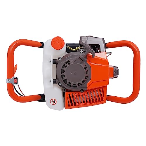 71cc Gas Powered Post Hole Digger Auger 300rpm Borer Fence Drill Without Bits Auger Post Hole Digger Gas Drill Kit for Frozen Soil, Clay, Hard Soil