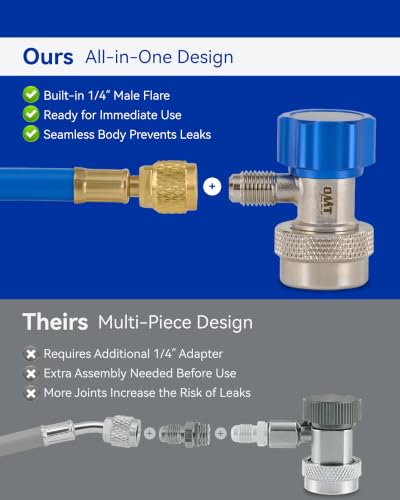Image of OMT R134a Adjustable Quick Coupler Adapters, Sliver