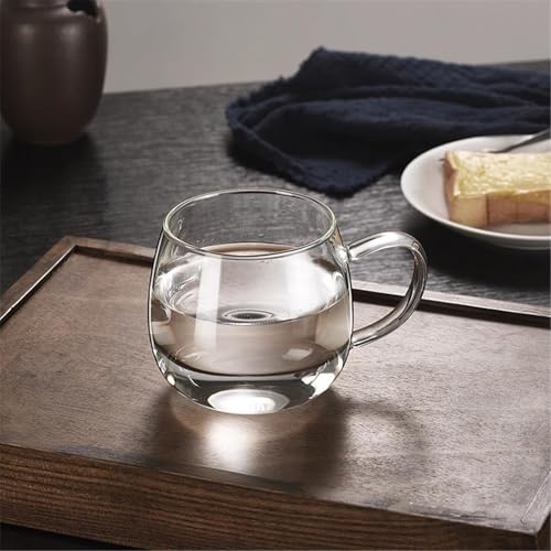 Taza de café de vidrio para desayunos con zumo y leche en la oficina diaria 5
