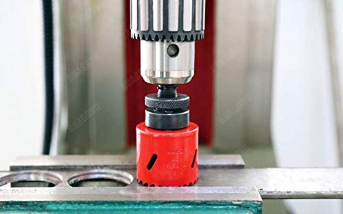 Koopi Heavy Duty 7/16 Inch Shank Hole Saw Arbor, Fits Hole Saws 1-1/4" To 6-5/8", Quick Change Mandrel With 3 Bonus Hss Replacement Pilot Drill Bits #TOP5