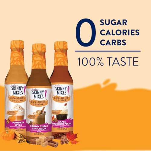 Image of Jordan's Skinny Mixes Sugar Free Coffee Syrup, Holiday Fall Syrup Trio Coffee Flavoring Syrup, Zero Calorie Drink Mix for Lattes, Baking, Protein Shake, Dairy & Gluten Free, Kosher,12.7 Fl Oz, 3 Pack