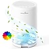 Deshumidificador Eléctrico Portatil Deshumificadores de humedad, Ultra Silencioso con Modo Dormir,Apagado Automático,luz LED de 7 colores,Filtro extraíble y Lavable,ara el Dormitorio,Baño, Armario
