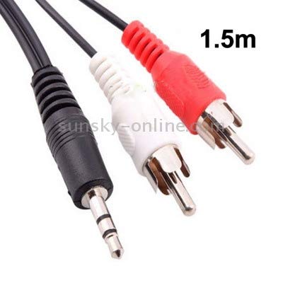 DONG Normal Quality Jack 3.5mm Stereo to RCA Male Audio Cable, Length: 1.5m Durable