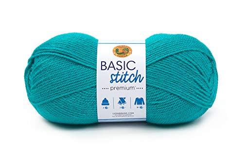 Fil tricot Basic Stitch Premium Lion Brand laine acrylique bleu Tourmaline