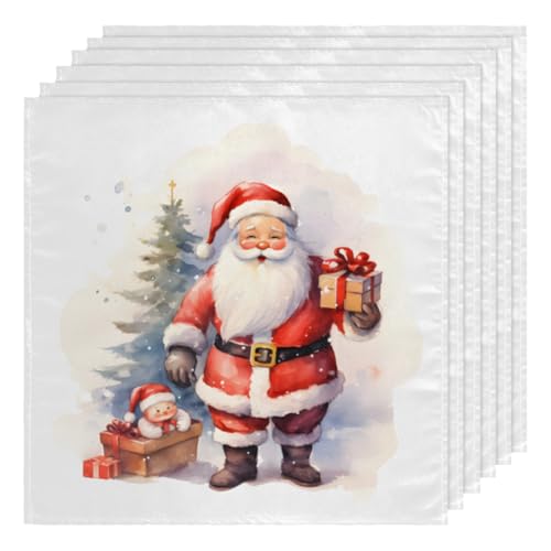 Servilletas de Tela Santa Claus Pack 6 50.5x50.5 cm miniatura 1
