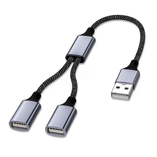 Jasput USB Splitter Cable,1 Male to 2 Female USB Extension Cable Connectors, Multiport USB Extender Hub,Charger & Data Transfer USB Y Splitter for Laptop,Car,Mac,TV,PC,Xbox One Series X/S,HDD,Phone