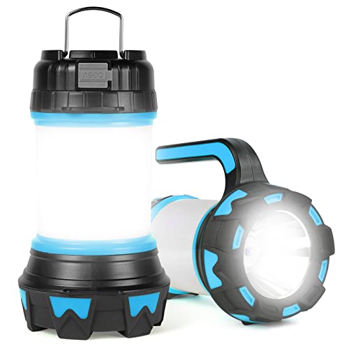 flintronic 1000LM Lanterna Torcia LED, Lanterna da Campeggio Ricaricabile, 6 Modalità Illuminazione Domestica Impermeabile, per Campeggio,Emergenza,Escursioni,Interruzioni di Corrente(Blu)