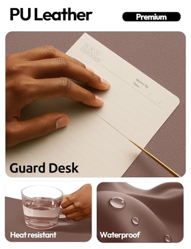 Image of YSAGi Leather Desk Protector, Office Mat, Large Mouse Mat, Non-Slip PU Leather Blotter, Laptop Desk, Waterproof Writing Pad for Office and Home (Chocolate, 47.2 inch x 23.6 inch)