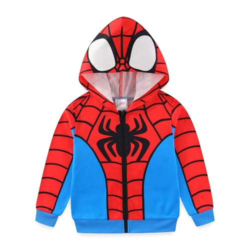 Marvel Spider-Man Boys Zip Up Hoodie for Toddler and Big Kids