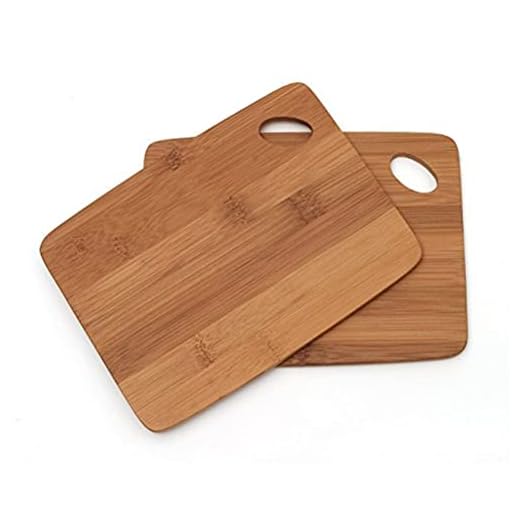 Lipper International Tábuas de corte finas de madeira de bambu para cozinha com orifício oval no canto, conjunto de 2 tábuas, 15 x 20 cm