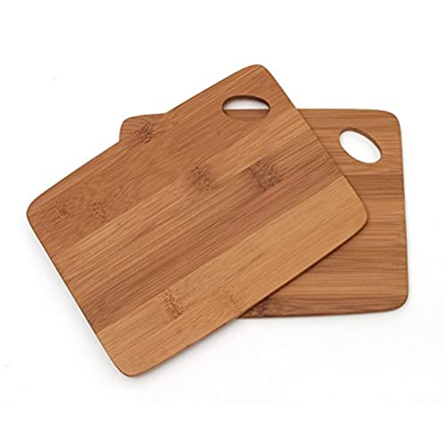 Lipper International Bamboo Wood Thin Kitchen Cutting Boards with Oval Hole in Corner, Set of 2 Boards, 6' x 8' x 0.25'