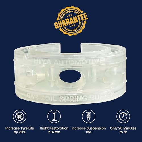 Image of Car Coil Spring Buffer For All Cars Heavy Duty Material Kit Increasing Car Height, Suspension Accessories | Car Buffer | Shock Absorber And Stabilizer (Transparent, Series D)