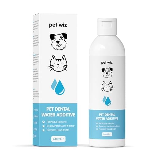 pet wiz Aditivo de agua dental para perros y gatos, combate el mal aliento, elimina la placa y el sarro, promueve encías saludables, 240 ml
