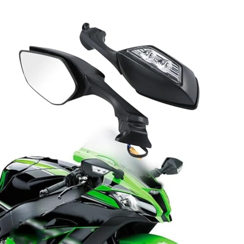 Espejo retrovisor para Kawasaki con intermitente LED y ajuste de ángulo dinámico 4