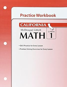 Paperback Math, Grades 6-8 Practice Workbook Course 1: McDougal Littell Middle School Math California Book
