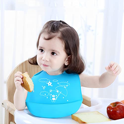 SYGA-Baby-Cute-Cartoon-Printing-Waterproof-Silicone-Bib-Rice-Pocket