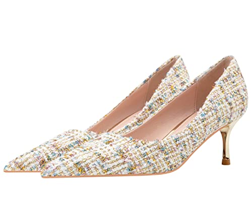 Hee grand Women Pointed Toe Pump Shiny Stiletto Fashion Party High Heels Club Shoes