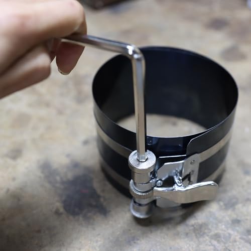 ABN Adjustable Ratchet Piston Installer Tool, 3in Piston Ring Compressor – Installation Compressing 2.1in to 6.9in - Thumbnail 5