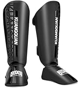 KUANG QUAN Muay Thai Shin Guards for Men,Women,Lightweight,Martial Arts Kicking Leg Instep Protec...