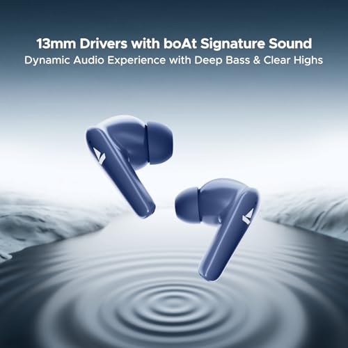 Image of Boat Airdopes 131 Elite ANC, 32dB Active Noise Cancellation, 60HRS Battery, Ambient Mode, 4Mics ENx, Fast Charge, IPX5, v5.3 Bluetooth Earbuds, TWS Ear Buds Wireless Earphones with mic (Dawn Blue)