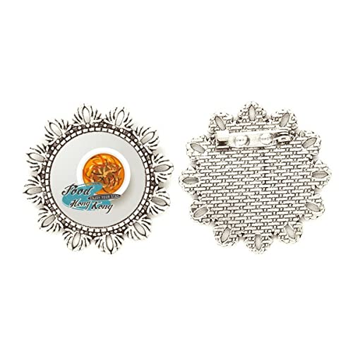 Broche de plata con diseño de flor tamaño medium accesorio de joyería floral para solapa