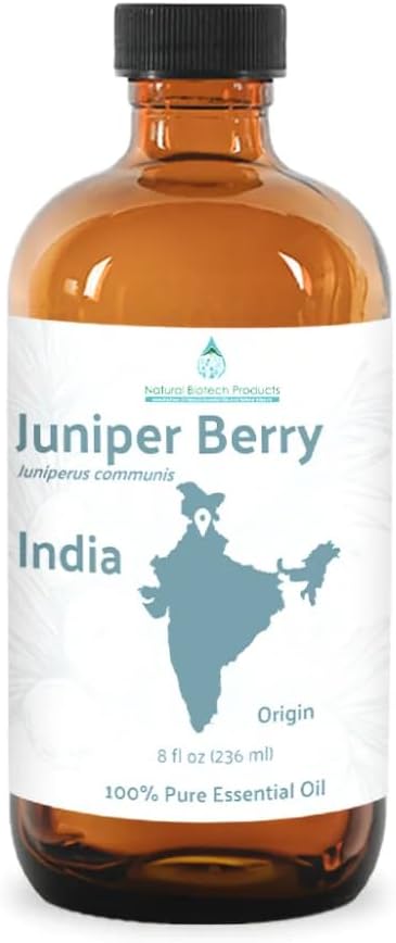 Juniper Berry Essential Oil with Cleansing & Uplifting Properties – 100% Pure Therapeutic Grade Juniper Essential Oil (Aceite Esencial de Enebro) for Aromatherapy, & Relaxation – 8oz
