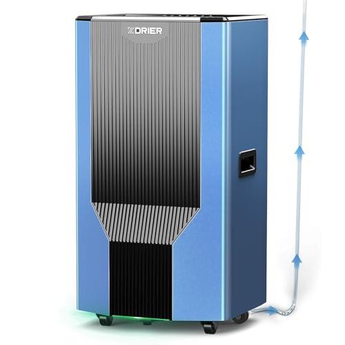 Commercial Dehumidifier with Pump and Drain Hose for Large Space 2,600 Sq. Ft - 198 Pint Dehumidifier for Large Room, Home, Basements, Office, Whole House, Auto Defrost, Timer