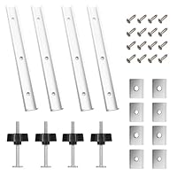 4 Stück T Nut Schiene M8 M6, 400 mm Führungsschiene, Montageschiene, Gleitschiene, Aluschiene, Gleitschienen, T Schiene, Gehrungsschiene, Ausgestattet mit 4 M8-Griff, 4 M6 Gleitblock, 4 M8 Gleitblock