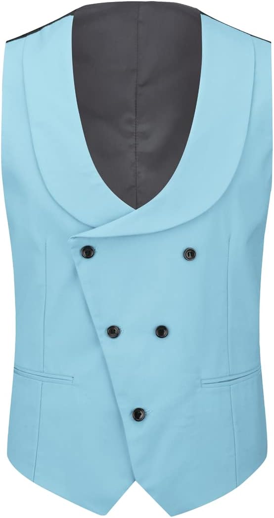 YFFUSHI Men's Slim Fit 3 Piece Suit One Button Blazer Vest Pants Wedding Prom Party Suits Set - Image 5