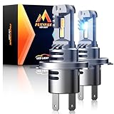 MUEYNIUK h4ledヘッドライト 爆光 車検対応 ledバルブ h4 フォグランプ ledライト 25W*2 5倍明るさ hi/lo切替 6500K ホワイト 高光効LEDチップ ヘッドライトバルブ DC12V-16V 四重放熱 静音ファン 長寿命 ノイズ抵抗 ２個セット