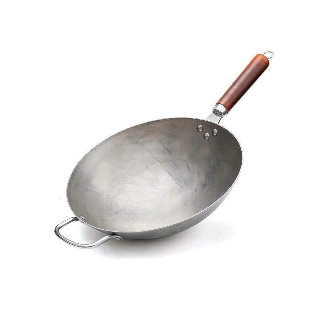 Amazon｜木製ハンドル純鉄鍋、調理器具ステンレス鋼コーティングなし