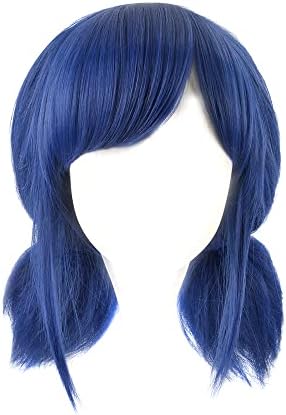 SiYi Blue Cosplay Wig for Girl Halloween Costume Short Wigs for Women Unique Style Anime Wigs with Wigs cap