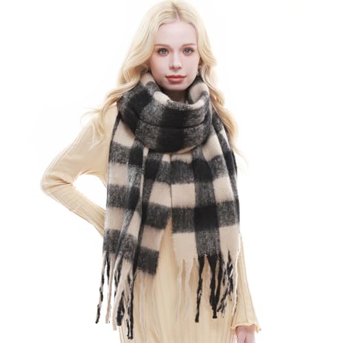 RIIQIICHY Women Scarf Gifts Ladies Winter Tartan Blanket War