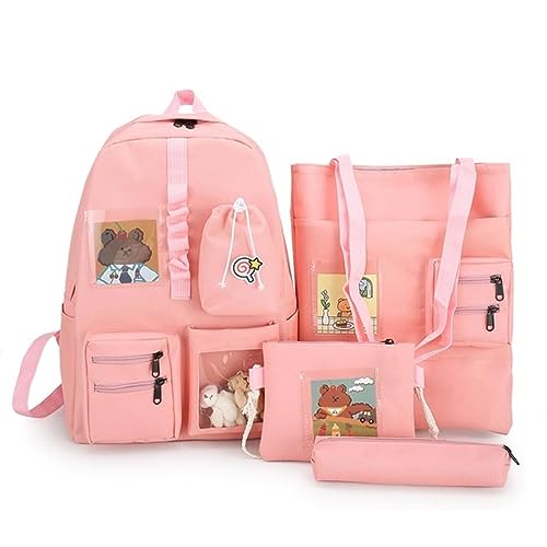 Sac à dos nylon fille ado et son lot de 4 sacs scolaires assortis